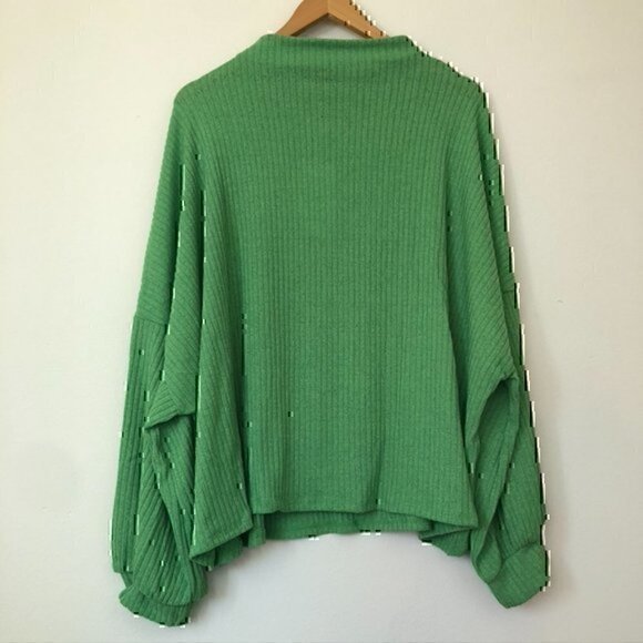 NEW NWT MODCLOTH Plus Size Casual Truth Mock Neck Top Solid Green Long Sleeve 4X - Picture 12 of 12